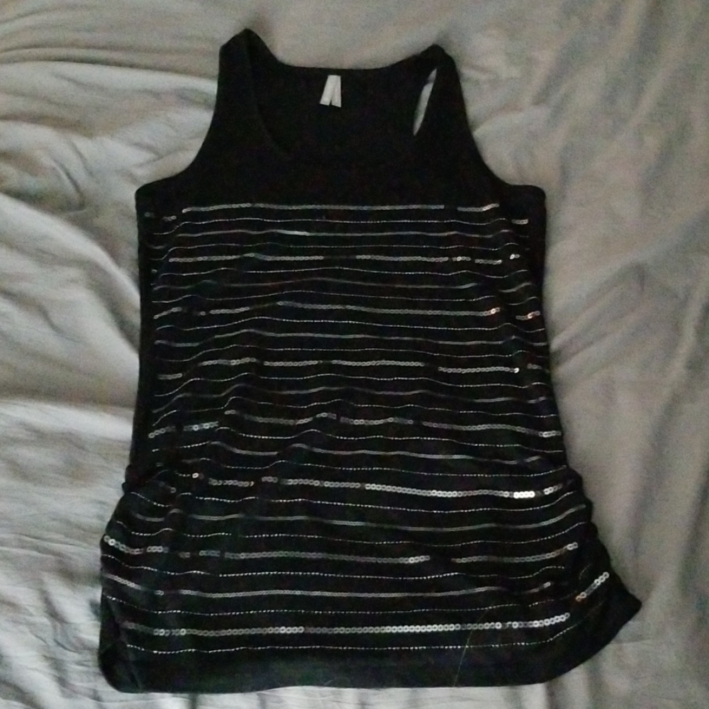 Black Sequin Tank Top